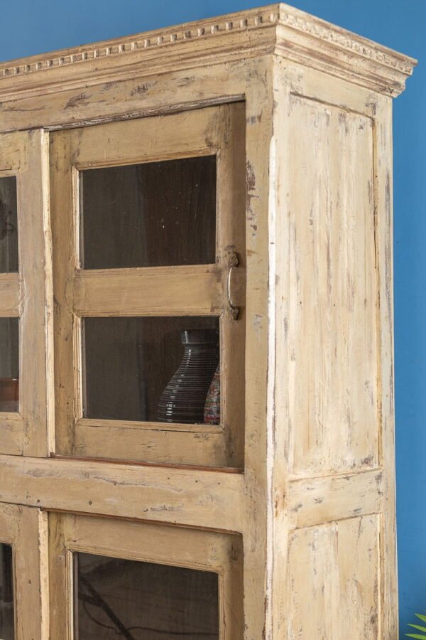 Vintage Cream Glazed Cabinet - Image 4