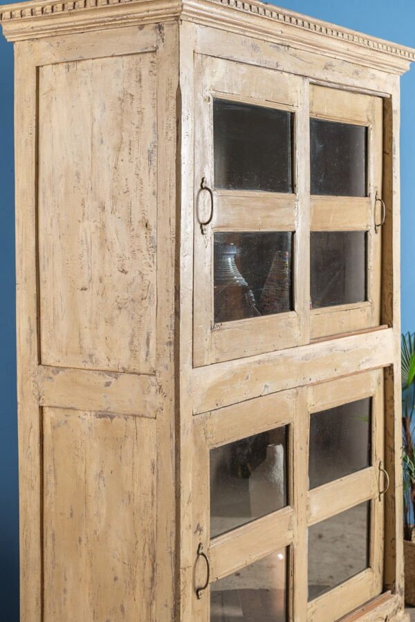Vintage Cream Glazed Cabinet - Image 8