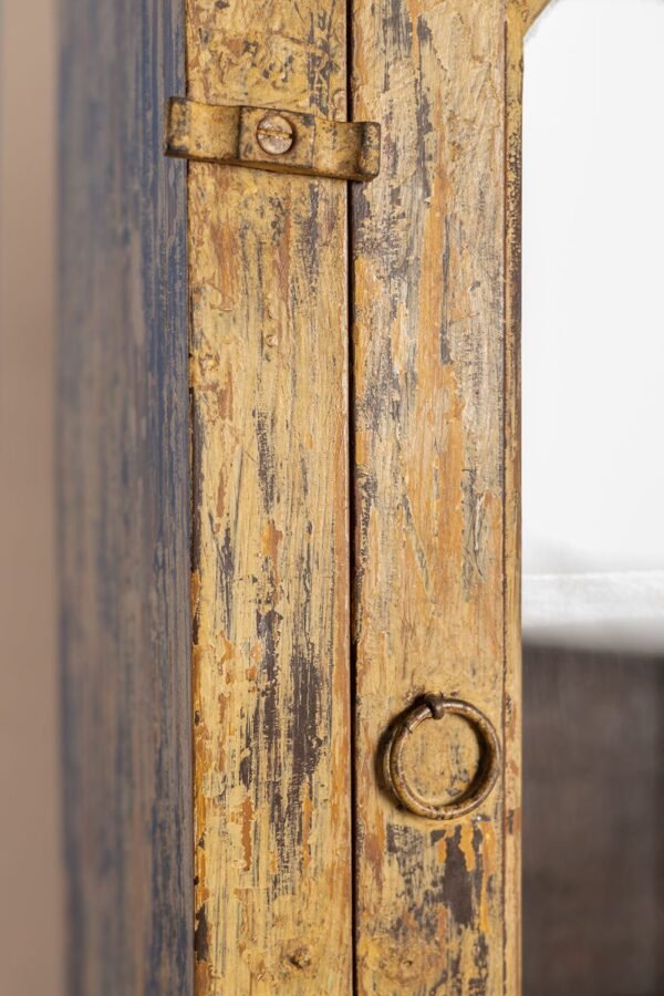 Vintage Pale Yellow Wall Showcase - Image 4