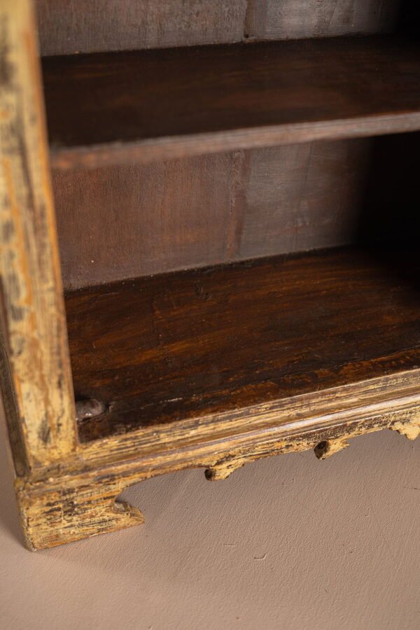 Vintage Pale Yellow Wall Showcase - Image 6