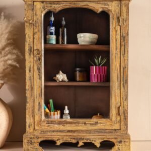 Vintage Pale Yellow Wall Showcase