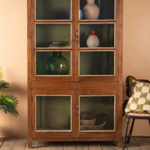 Vintage Wooden Glazed Cabinet