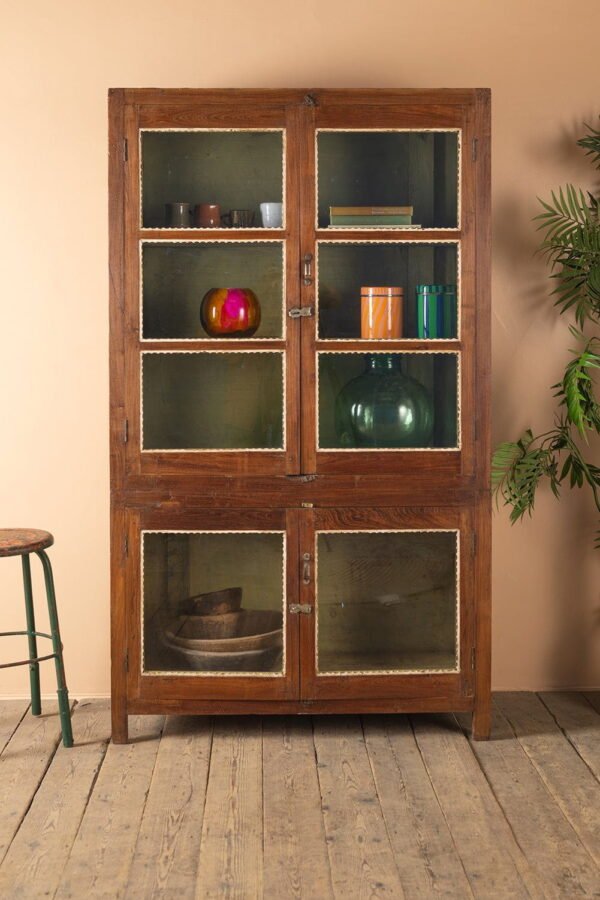 Vintage Wooden Glazed Cabinet