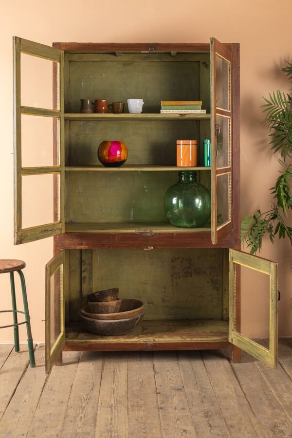 Vintage Wooden Glazed Cabinet - Image 2