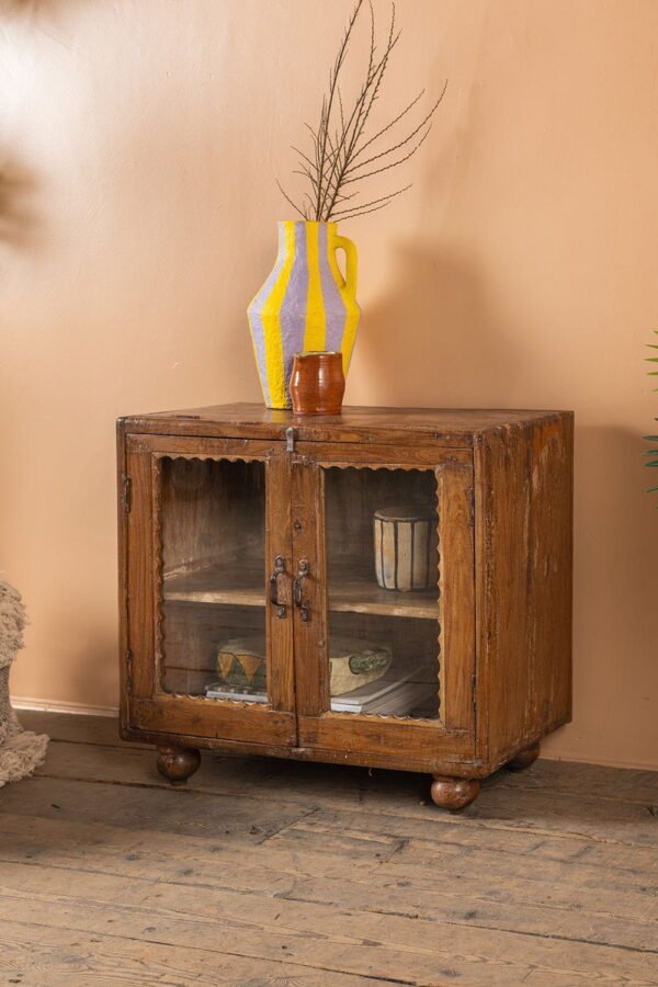 Vintage Wooden Glazed Cabinet - Image 3